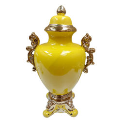 Tibor/Trofeo Porcelana 51 x 32 cm Amarillo con dorado - 20 in